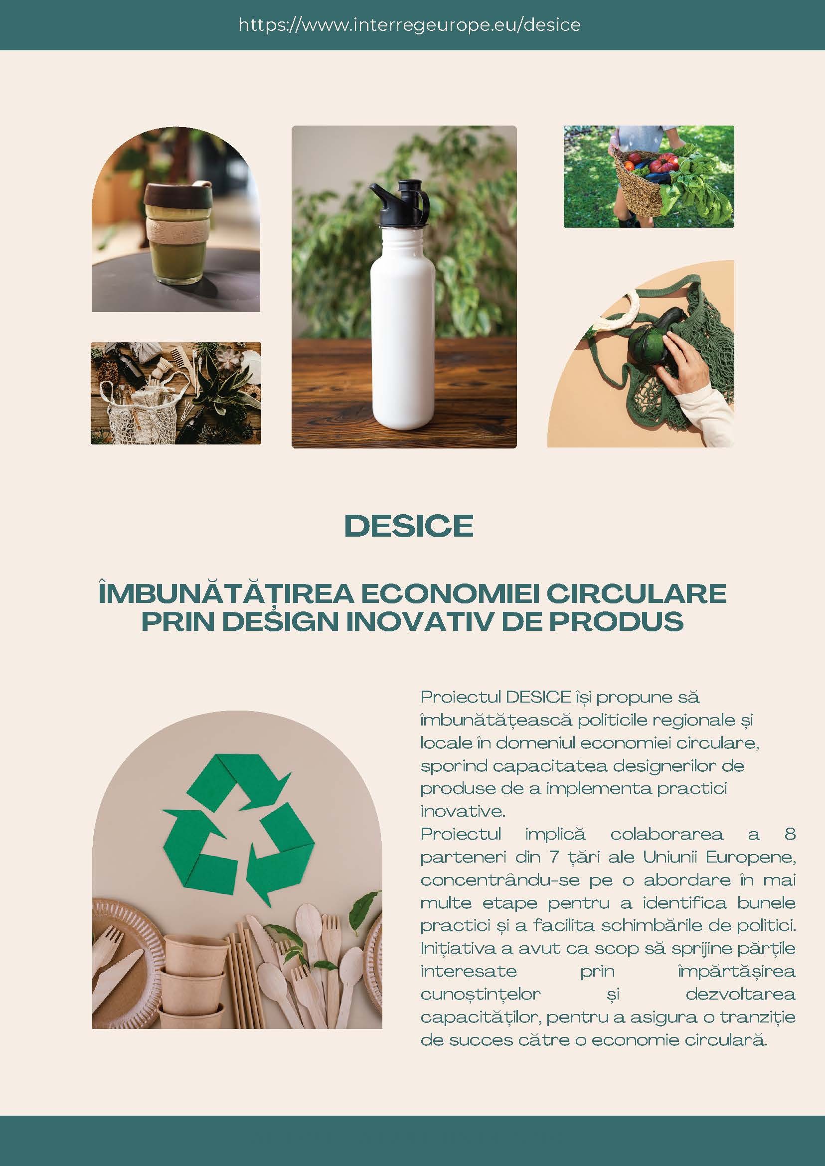 A apărut al treilea buletin de ştiri al proiectului DESICE – „ÎMBUNĂTĂȚIREA ECONOMIEI CIRCULARE PRIN DESIGN INOVATIV DE PRODUS”